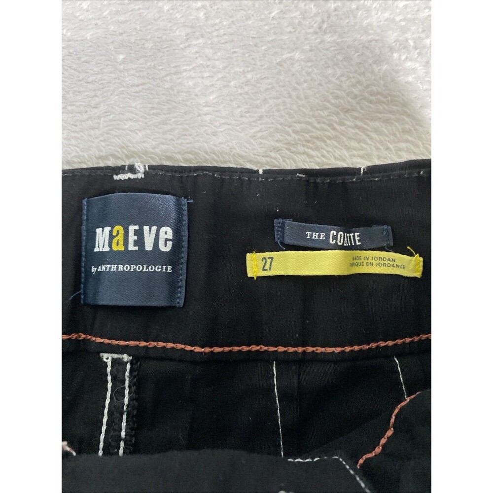 Maeve Colette Wide Leg Pants Size 27 Magic Fabric Black Cropped Stretch - Picture 6 of 8